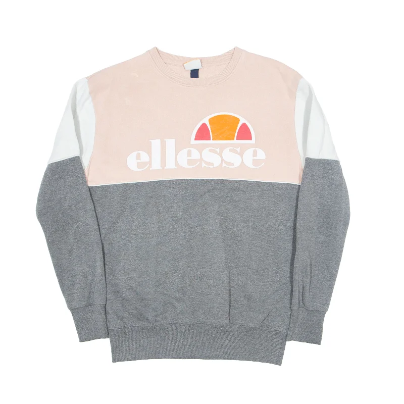 ELLESSE Colourblock Grey Sweatshirt M Hoodie with Puffed Sleeves Voluminous Trendy