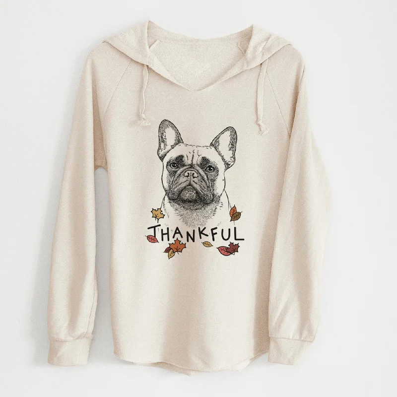 Thankful Kingsleigh the French Bulldog - Cali Wave Hooded Sweatshirt Hoodie with High Neck Warm Protective