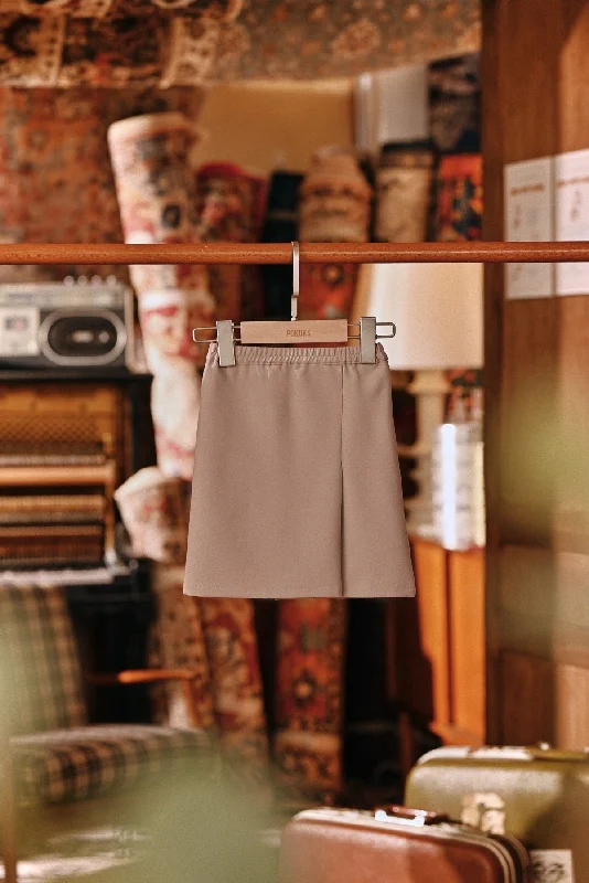 The Akar Kita Babies Folded Skirt - Rose Mauve linen skirt natural