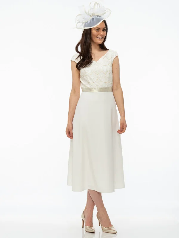 Linea Raffaelli Lace Bodice Ivory Full Skirt Dress Tunics Top rated