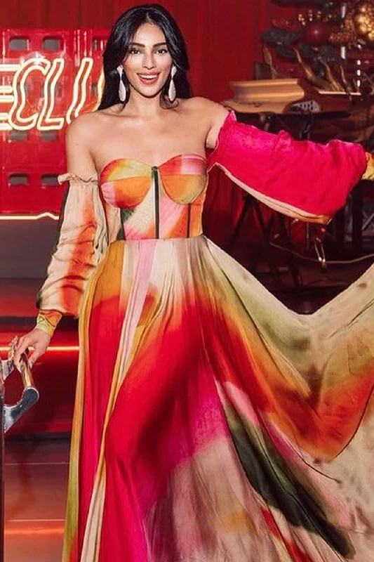 Payal Shah in Off Shoulder Slit Dress Tunics Chic fashionable