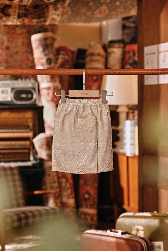 The Akar Kita Babies Jacquard Skirt - Creme Glow cashmere skirt soft