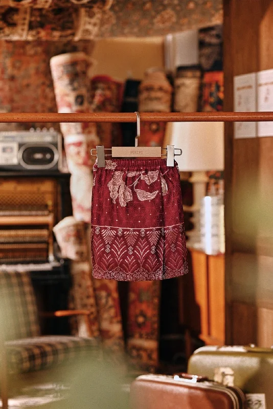 The Akar Kita Babies Jacquard Skirt - Burgundy Glow chiffon skirt airy