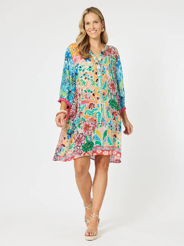 Sorrento Floral Brights Dress - Multi Tunics Cozy comfortable