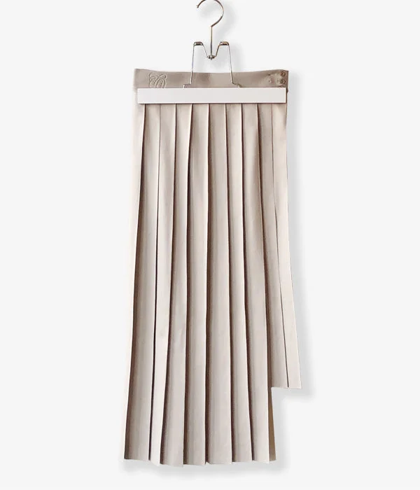 TAN/FLAT EMBOSS KNITTED PLEATS SKIRT(GREIGE) floral skirt print