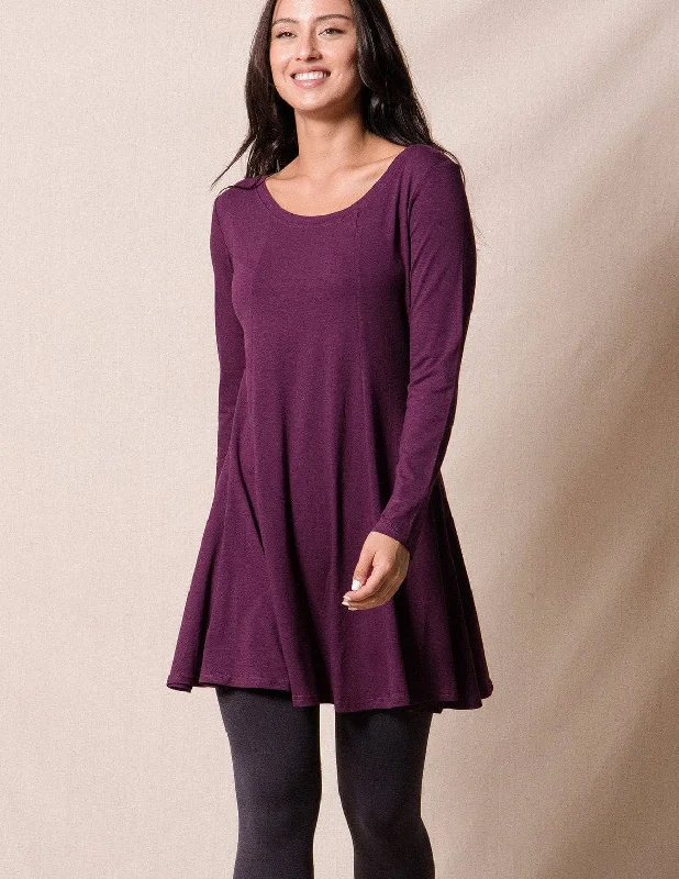 Bamboo/Organic Cotton Tunic Dress - Plum - As-Is-Clearance Tunics Winter warm