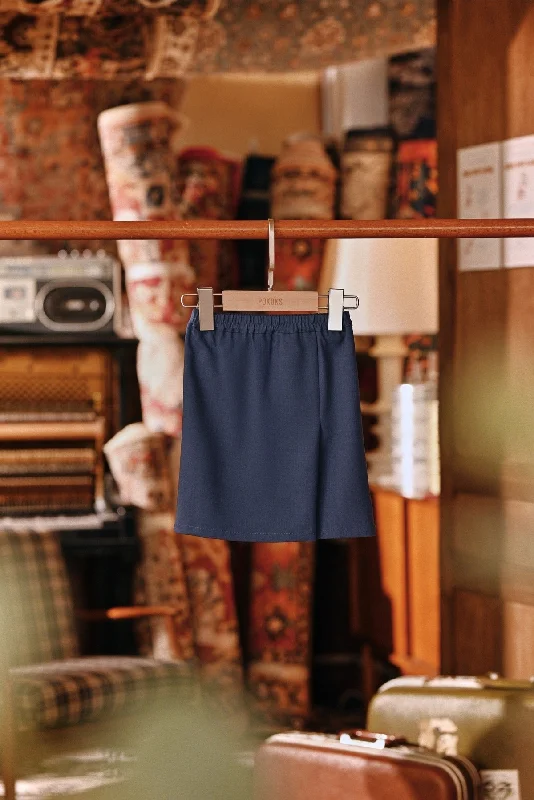 The Akar Kita Babies Folded Skirt - England Blue wool skirt warm