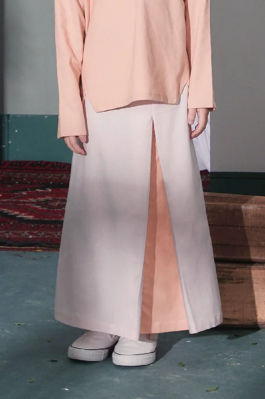 The Bayang Inverted Triangle Skirt - Light Pink satin skirt smooth