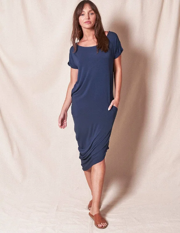 Bamboo Asymmetric Tee Dress Tunics Sophisticated sleek