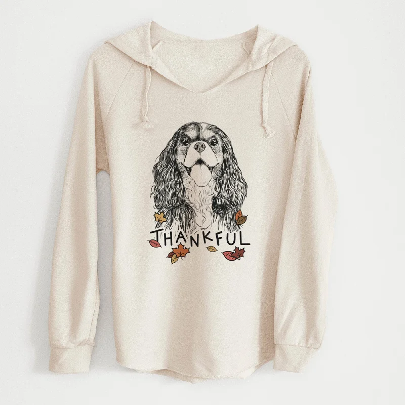 Thankful Brandy the Cavalier King Charles Spaniel - Cali Wave Hooded Sweatshirt Hoodie with Drop Shoulder Relaxed Streetwear Thankful Brandy the Cavalier King Charles Spaniel - Cali Wave Hooded Sweatshirt Hoodie with Drop Shoulder Relaxed Streetwear