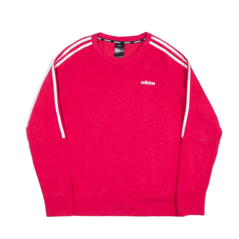 ADIDAS Sweatshirt Pink Womens M Hoodie with Monochrome Minimalist Simple