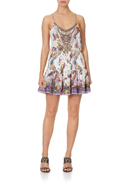SHORT SHIRRED SKIRT FRIDA FREEDOM lace skirt elegant
