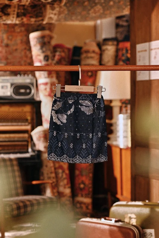 The Akar Kita Babies Jacquard Skirt - Midnight Glow satin skirt smooth