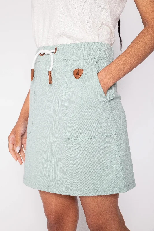Jaya Lux Green Bay Pocket Skirt silk skirt lustrous