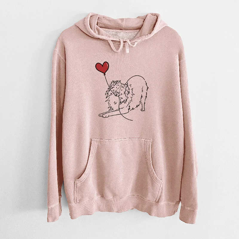 Australian Shepherd Heart String - Unisex Pigment Dyed Hoodie Hoodie with Lace Feminine Delicate