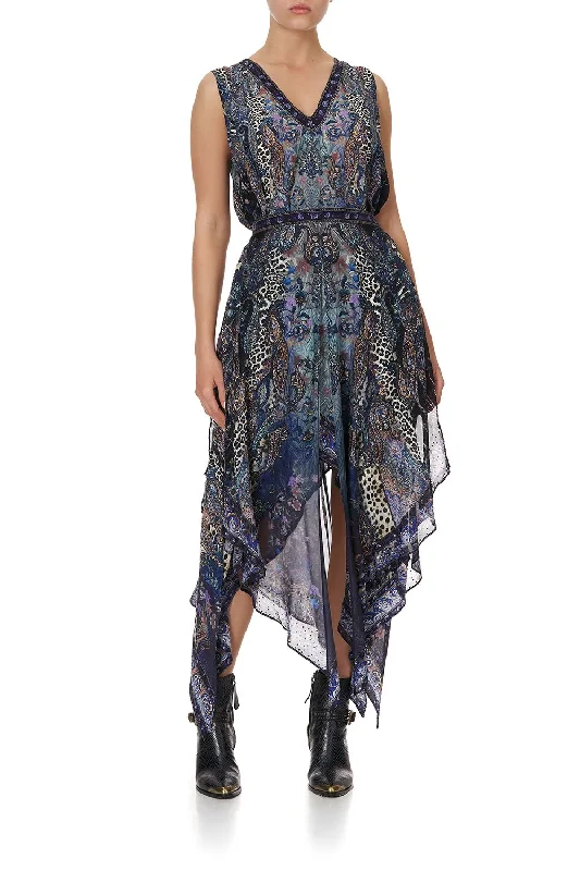 LAYERED MIDI SKIRT FESTIVAL EXPRESS silk skirt sleek