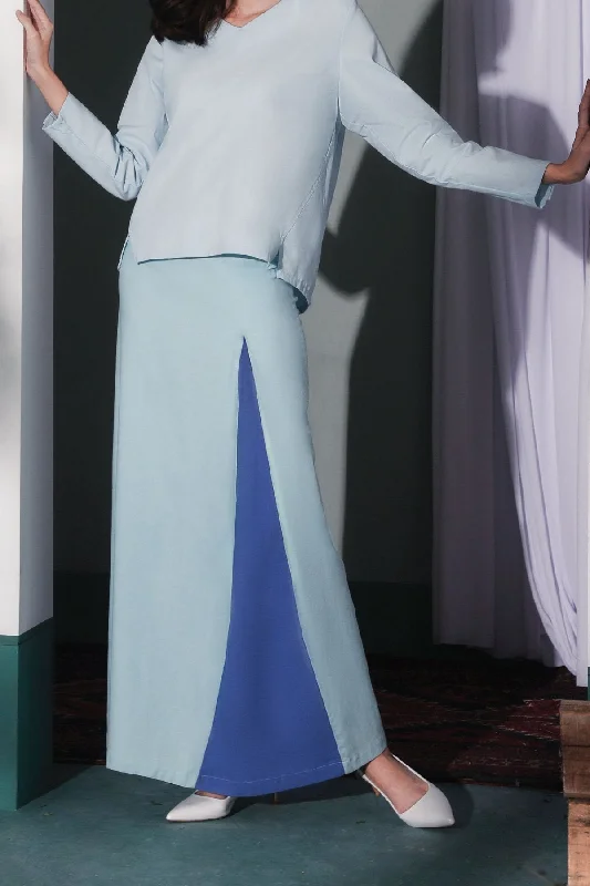 The Bayang Women Inverted Triangle Skirt - Light Blue asymmetrical skirt cut