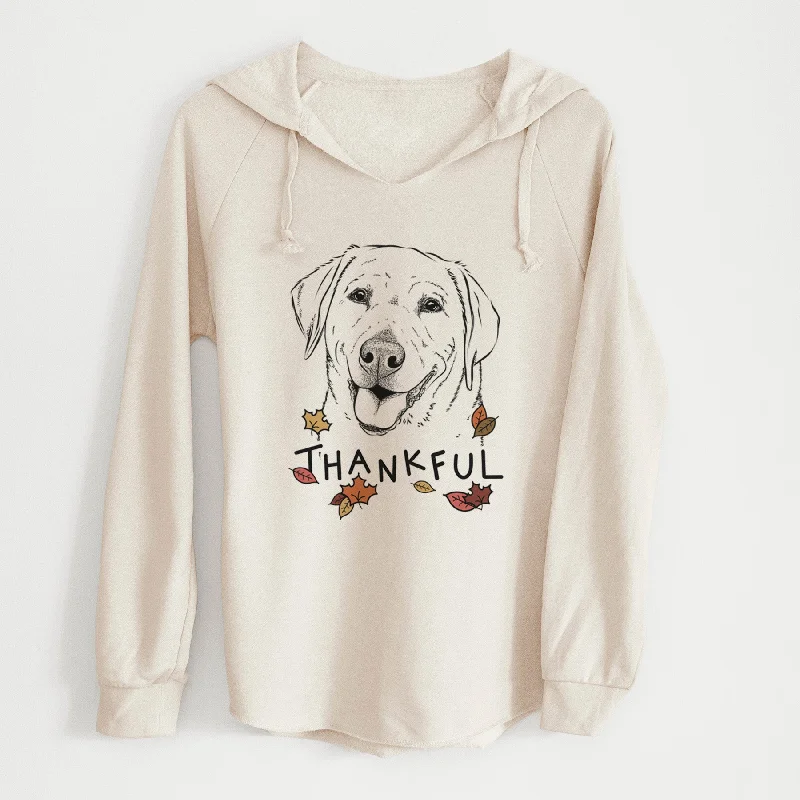 Thankful Sanford the Labrador Retriever - Cali Wave Hooded Sweatshirt Hoodie with Hem Lace Feminine Delicate