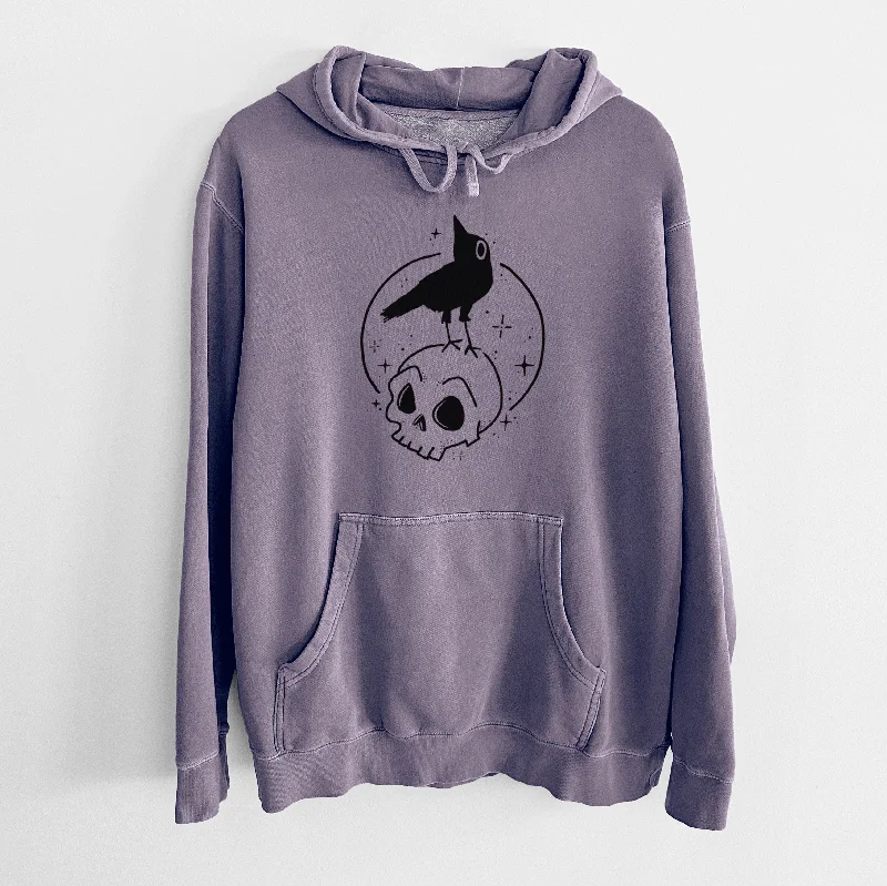 Skull Raven - Unisex Pigment Dyed Hoodie Hoodie with Fur Luxurious Winter