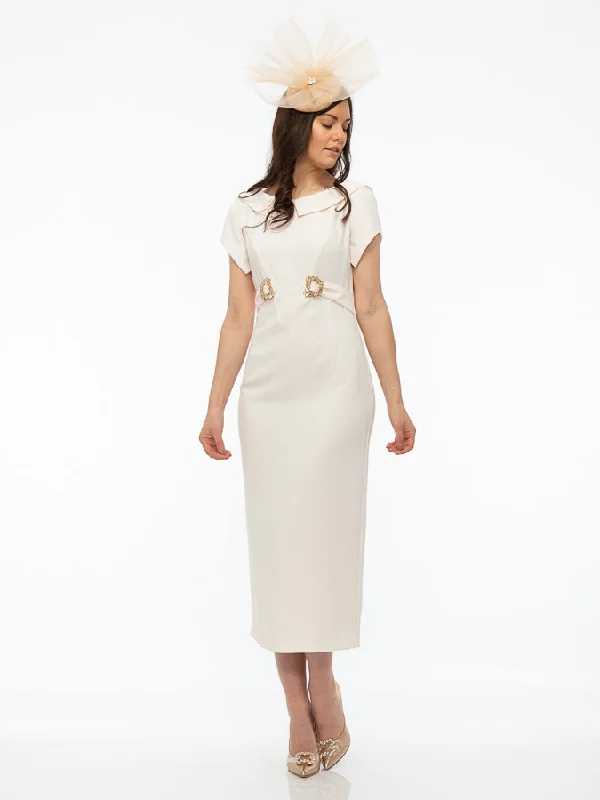 Paola Nude Dress With Diamante Buckle Detail Tunics Recommended stylist