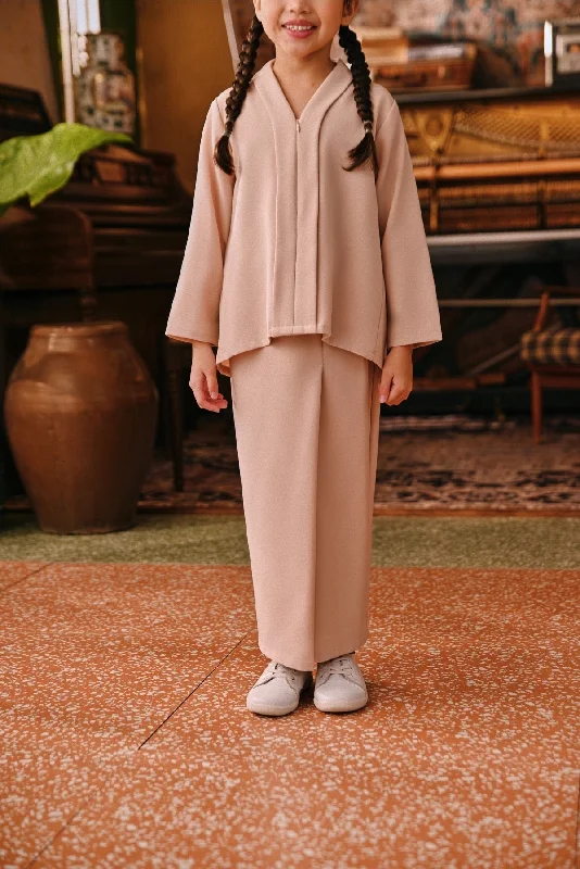 The Akar Kita Folded Skirt - Almond Sand spandex blend skirt