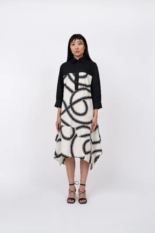 Swrill Print New Hanker Dress Tunic Top Casual