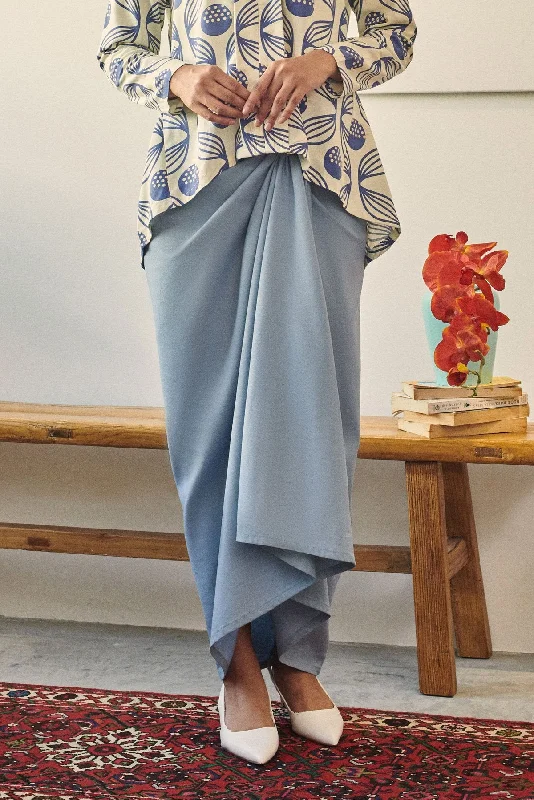 Rasa Sayang Women Sarong Skirt - Light Pigeon Blue a-line skirt cut
