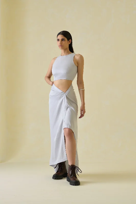 Sari Draped Dress Turtleneck Neckline Stylish