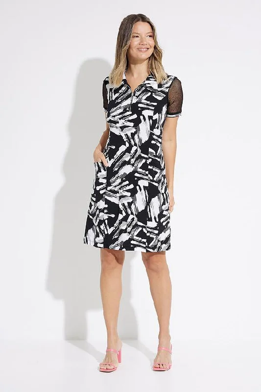 Joseph Ribkoff Sale 50% Off Print Dress with Mesh Sleeve 231150 Tunic Top Casual