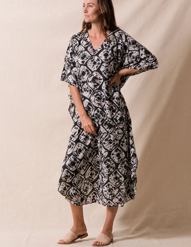Tie-Dye Kaftan Dress Tunics Sophisticated sleek