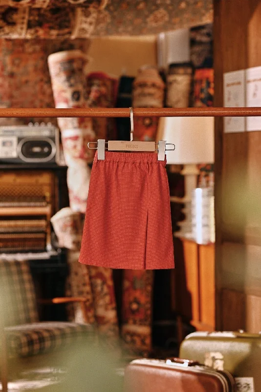 The Akar Kita Babies Folded Skirt - Red Dash cashmere skirt fine