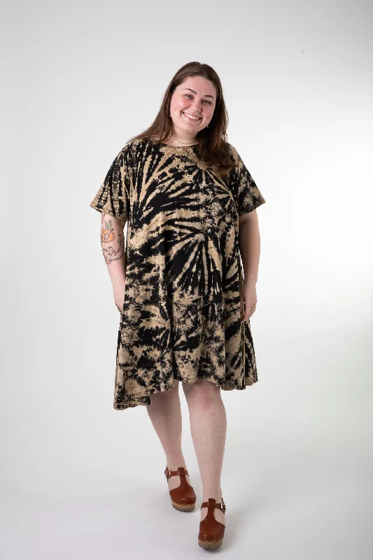 Mudmee Cotton Tie Dye Dress Tunics Party sparkling