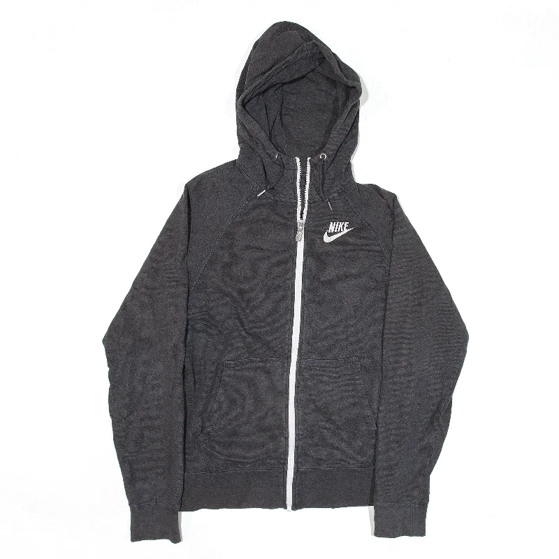 NIKE Hoodie Grey Full Zip Womens S Cotton Hoodie Fleece Lining Warmth