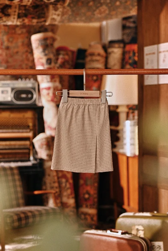 The Akar Kita Babies Folded Skirt - Champagne Dash linen skirt natural