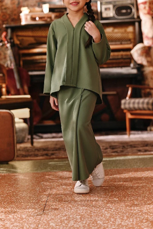 The Akar Kita Folded Skirt - Sage Green corduroy skirt durable