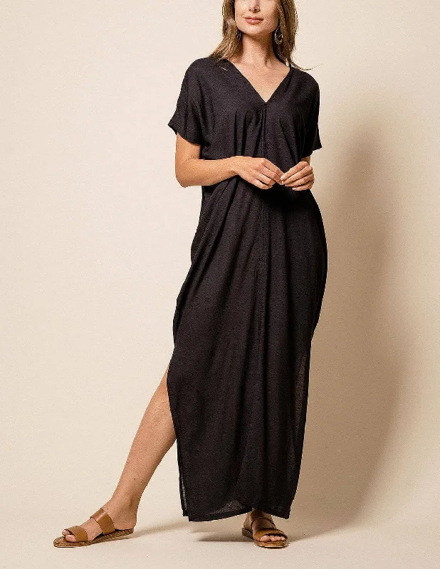 Zuri Kaftan Dress - Black Tunics Versatile functional