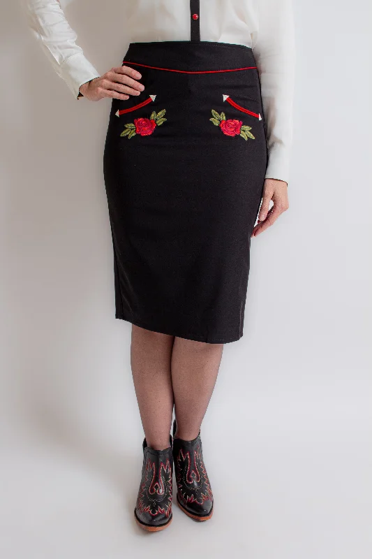 Rodeo Quincy Black Skirt wool skirt thick