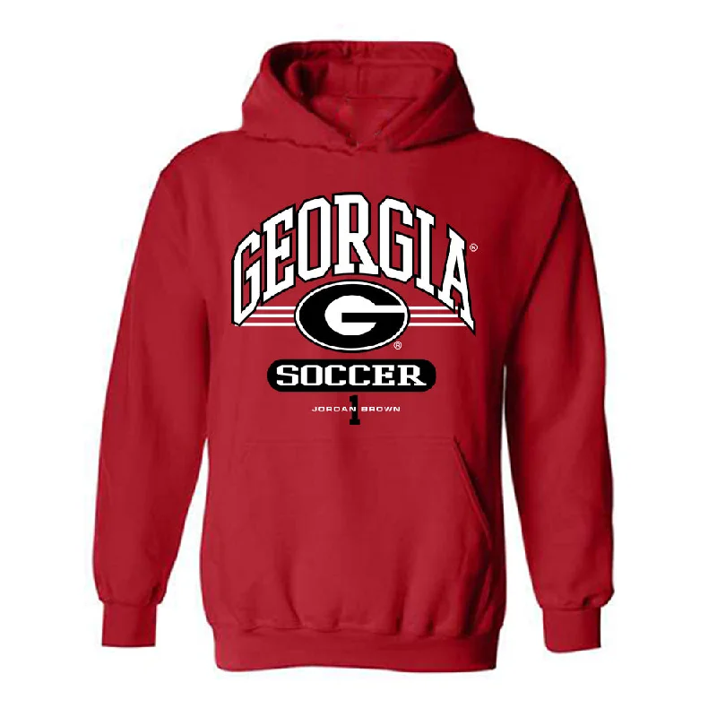 Georgia - NCAA Women's Soccer : Jordan Brown - Classic Fashion Shersey Hooded Sweatshirt Hoodie with Cropped Fit Short Trendy