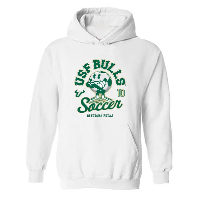USF - NCAA Women's Soccer : Gentiana Fetaj - Fashion Shersey Hooded Sweatshirt Hoodie with Ribbed Neckline Snug Warm