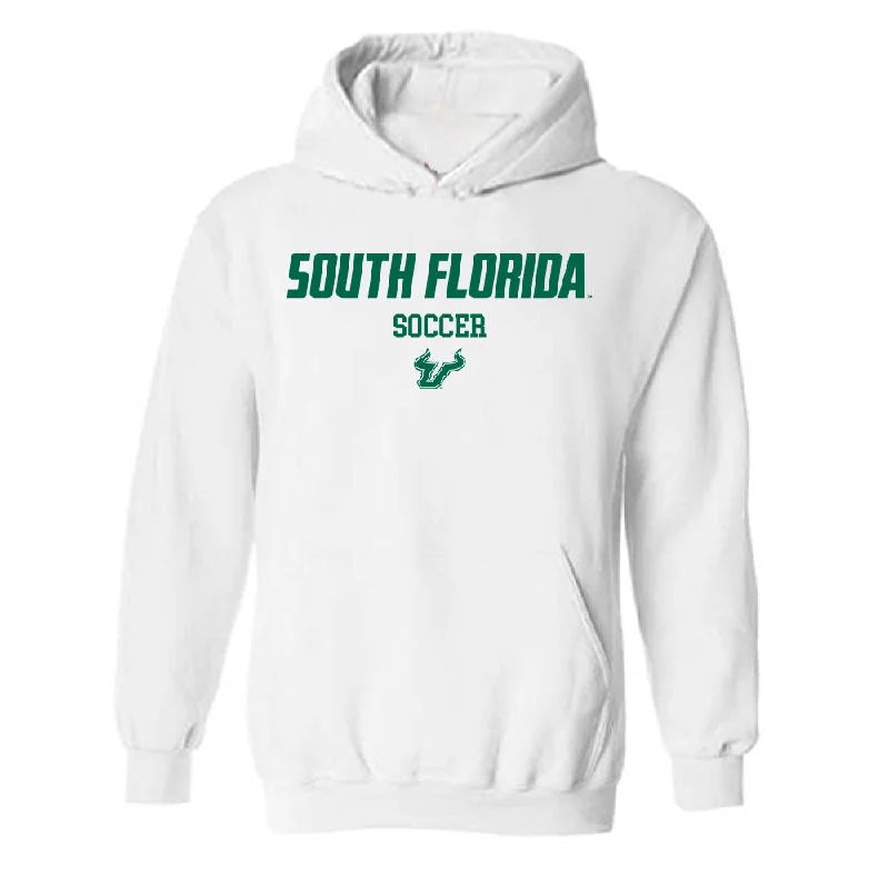 USF - NCAA Women's Soccer : Gentiana Fetaj - Classic Shersey Hooded Sweatshirt Hoodie with Hem Patch Decorative Personalized