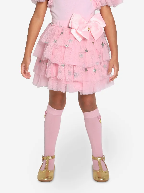 Angels Face Girls Abbie Star Skirt in Pink belted skirt waist