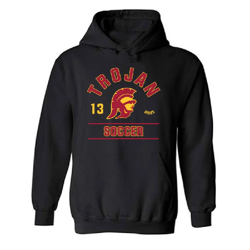 USC - NCAA Women's Soccer : Lana Gibbs - Classic Fashion Shersey Hooded Sweatshirt Hoodie with V-Neck Classic Versatile