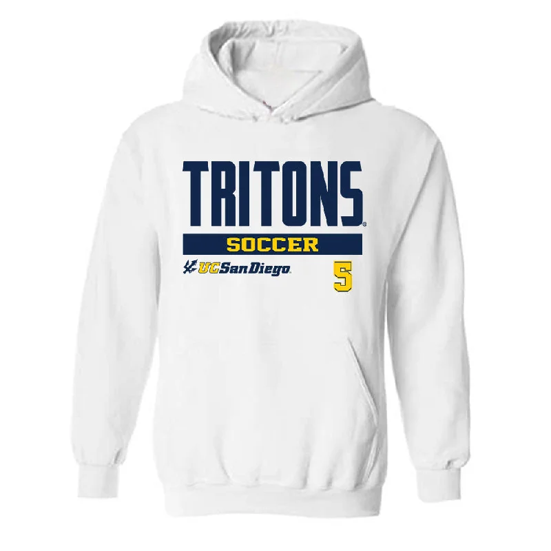 UCSD - NCAA Women's Soccer : Ellie Trevino - Classic Fashion Shersey Hooded Sweatshirt Hoodie with Cuffed Sleeves Snug Secure