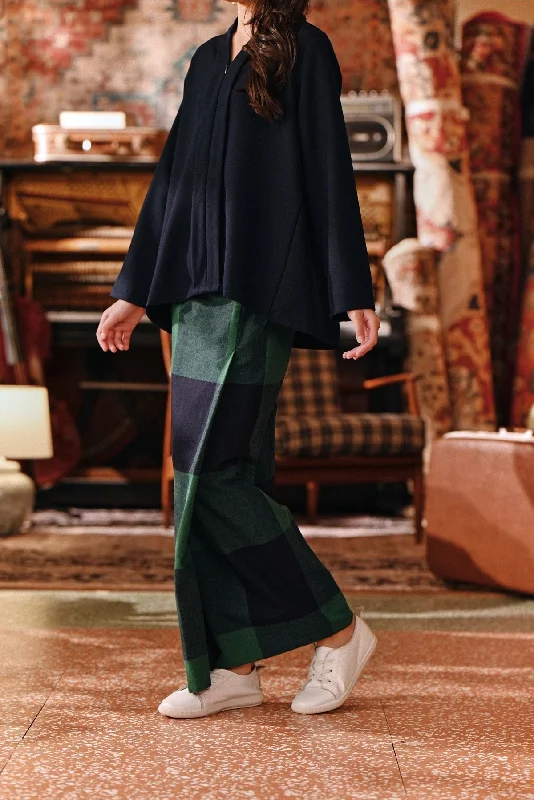 The Akar Kita Folded Skirt - Green Square lace skirt feminine