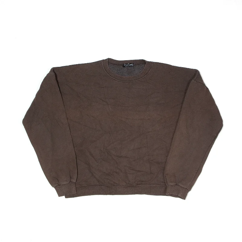 GOGOSING Cropped Sweatshirt Brown Womens XL Hoodie with Earth Tones Natural Calm