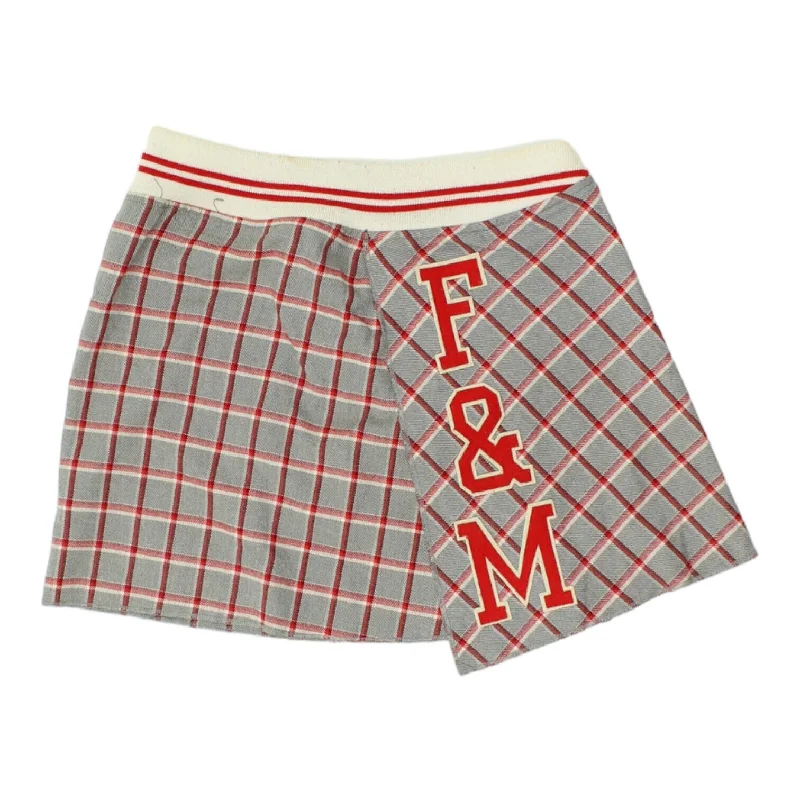 Franklin & Marshall Womens Short Grey Check Skirt | Vintage Designer VTG chiffon skirt floaty