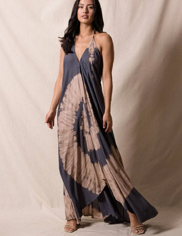 Nautilus Halter Dress - Grey - As-Is-Clearance Square Neckline Feminine