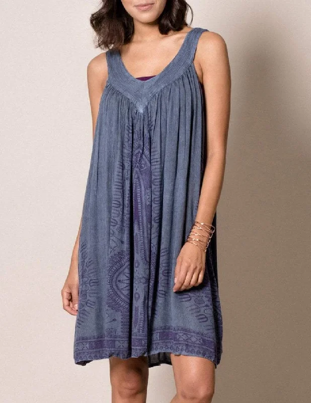 Soul of the Sea Dress - Indigo Tunics Plaid country