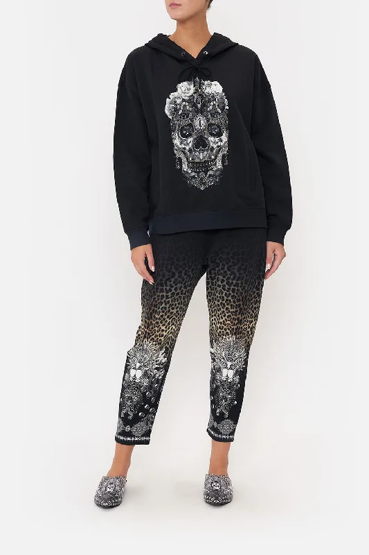 HOODIE WITH SIDE POCKETS ORDER OF DISORDER LOUNGE Hoodie with Hem Patch Decorative Personalized