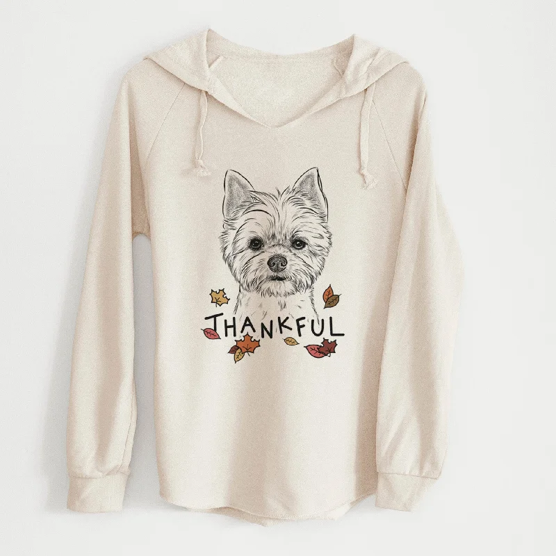Thankful Chewy the Yorkshire Terrier - Cali Wave Hooded Sweatshirt Hoodie with Gradient Ombre Colorful Thankful Chewy the Yorkshire Terrier - Cali Wave Hooded Sweatshirt Hoodie with Gradient Ombre Colorful